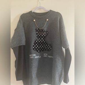 Cute gray bear sweater